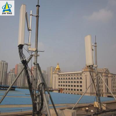 Menara Monopole Atap Ringan 25M 30M 40m untuk Densifikasi Sel Kecil 5G Perkotaan dengan Jejak Basis Kecil dan Baja Galvanis