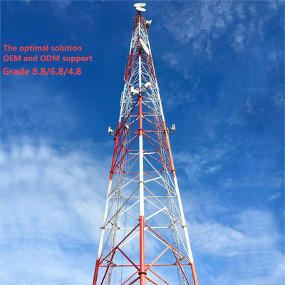Menara Kisi Baja Tubular Berkaki 3 Tugas Berat untuk Komunikasi Area Pertambangan Jarak Jauh Stasiun Pangkalan 4G 5G Q345B Tiang Tahan Angin Galvanis DIP Panas