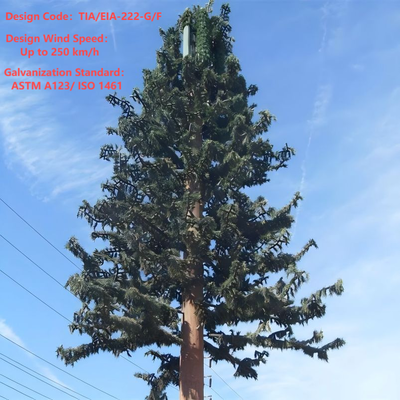 Menara Pohon Pinus Bionik yang Kuat dengan Daun Tersamar dan Sistem Antena Tersembunyi untuk Area Lansekap Situs Jaringan 5G Q345B Galvanis