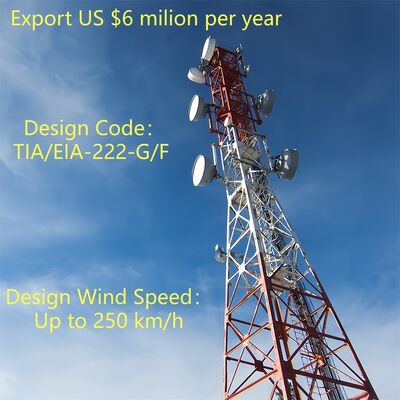 Menara Kisi Baja Sudut Berkaki 4 Tugas Berat dengan Struktur Penahan Beban yang Dioptimalkan untuk Infrastruktur Telekomunikasi Pedesaan Standar ANSI/TIA-222-G