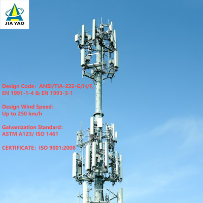 Menara Telekomunikasi Monopole Kelas Industri 20m-40m dengan Tangga Panjat Internal dan Platform Pemeliharaan untuk Stasiun Pangkalan Kota Cerdas Perkotaan