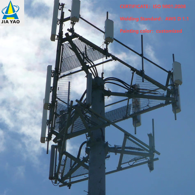Menara Telekomunikasi Monopole Kelas Industri 20m-40m dengan Tangga Panjat Internal dan Platform Pemeliharaan untuk Stasiun Pangkalan Kota Cerdas Perkotaan