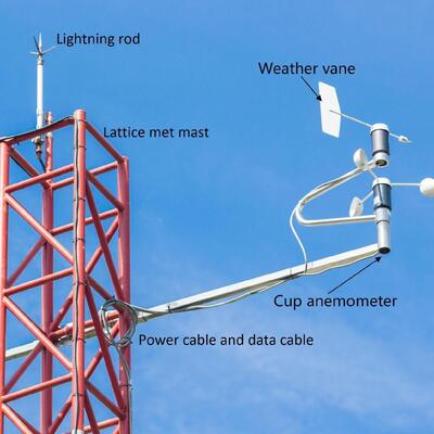 Menara Anemometer Guyed Tarik Tinggi Kisi 60M-100M dengan Pemasangan Sensor Multi-level untuk Penilaian Sumber Daya Ladang Angin