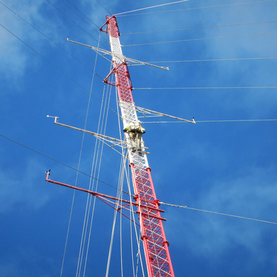 Menara Anemometer Guyed Tarik Tinggi Kisi 60M-100M dengan Pemasangan Sensor Multi-level untuk Penilaian Sumber Daya Ladang Angin
