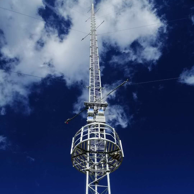 Menara Anemometer Guyed Tarik Tinggi Kisi 60M-100M dengan Pemasangan Sensor Multi-level untuk Penilaian Sumber Daya Ladang Angin