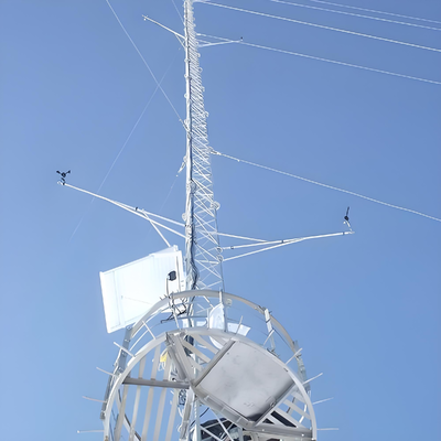 Menara Anemometer Guyed Tarik Tinggi Kisi 60M-100M dengan Pemasangan Sensor Multi-level untuk Penilaian Sumber Daya Ladang Angin