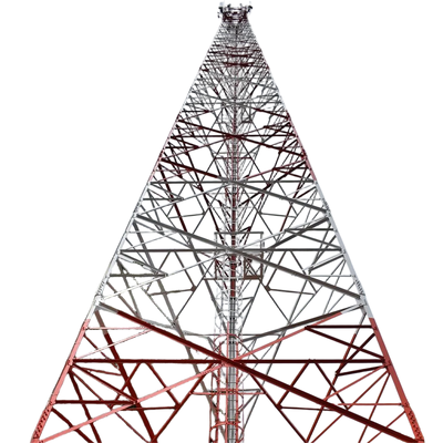 Menara Baja Sudut Berkaki 3 4 Galvanis Hot Dip Menara Telekomunikasi Kisi Q345B Baja Kekuatan Tinggi untuk Situs Stasiun Pangkalan Sinyal Ponsel GSM CDMA LTE