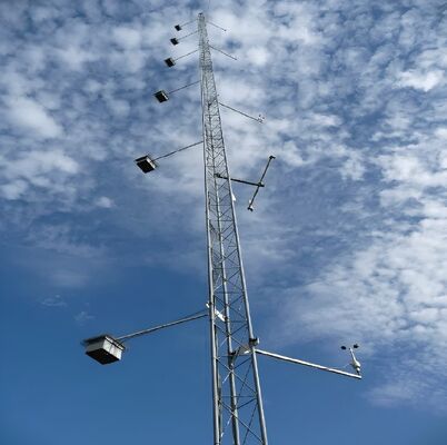 Hot Dip Galvanized Wind Measurement Tower Anemometer Mast Lattice Steel Tower for Wind Farm Resource Assessment Observation