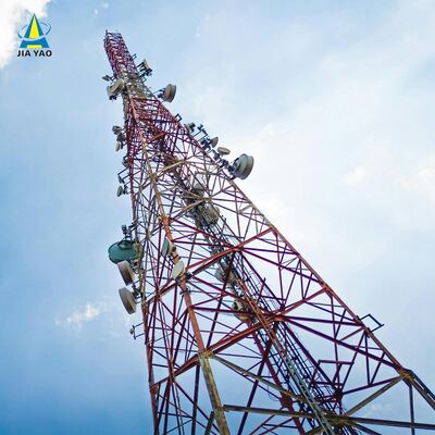 Transmisi Sinyal Menara Sel Seluler Radio Komunikasi Baja Sudut 4 Kaki untuk Telekomunikasi