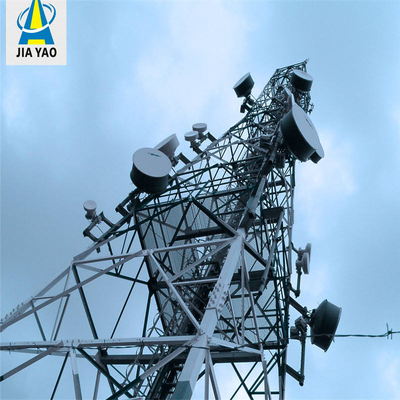 Transmisi Sinyal Menara Sel Seluler Radio Komunikasi Baja Sudut 4 Kaki untuk Telekomunikasi